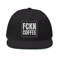 FCKN COFFEE Flat Bill Cap | Trendy Snapback, Embroidered Hat, Coffee Lover Gift, Casual Streetwear, Perfect for Any Occasion